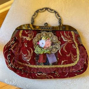 Gorgeous Sassi Cindi Collection tapestry, lace, tassel crossbody bag